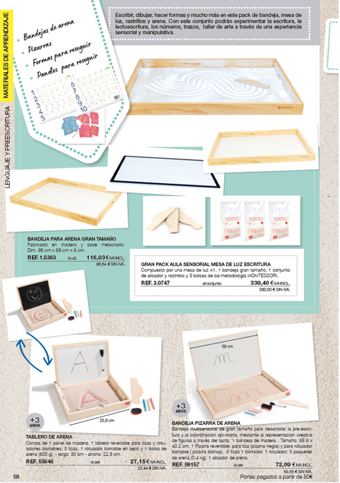 Equipamiento aulas Montessori